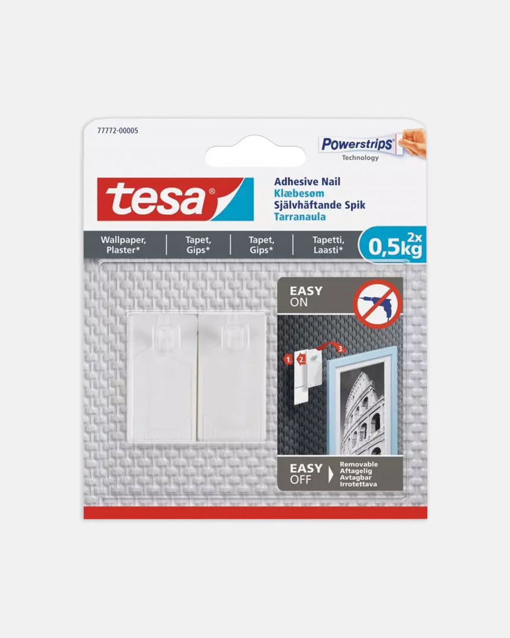 Självhäftande spik 2-pack