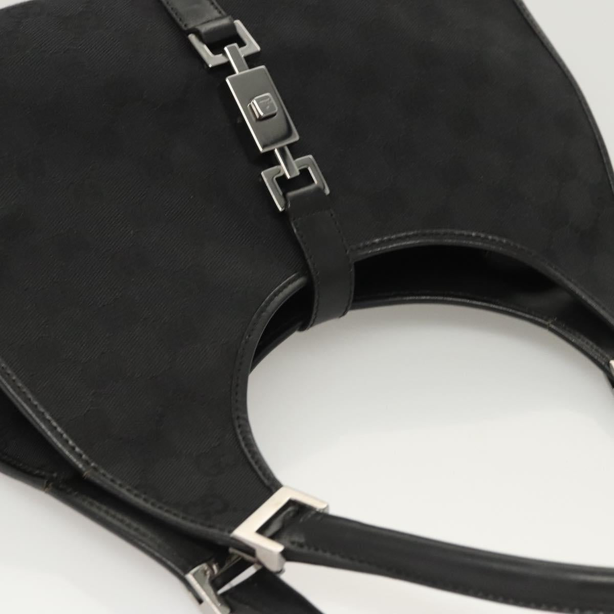 GG Canvas Jackie Shoulder Bag Black Silver