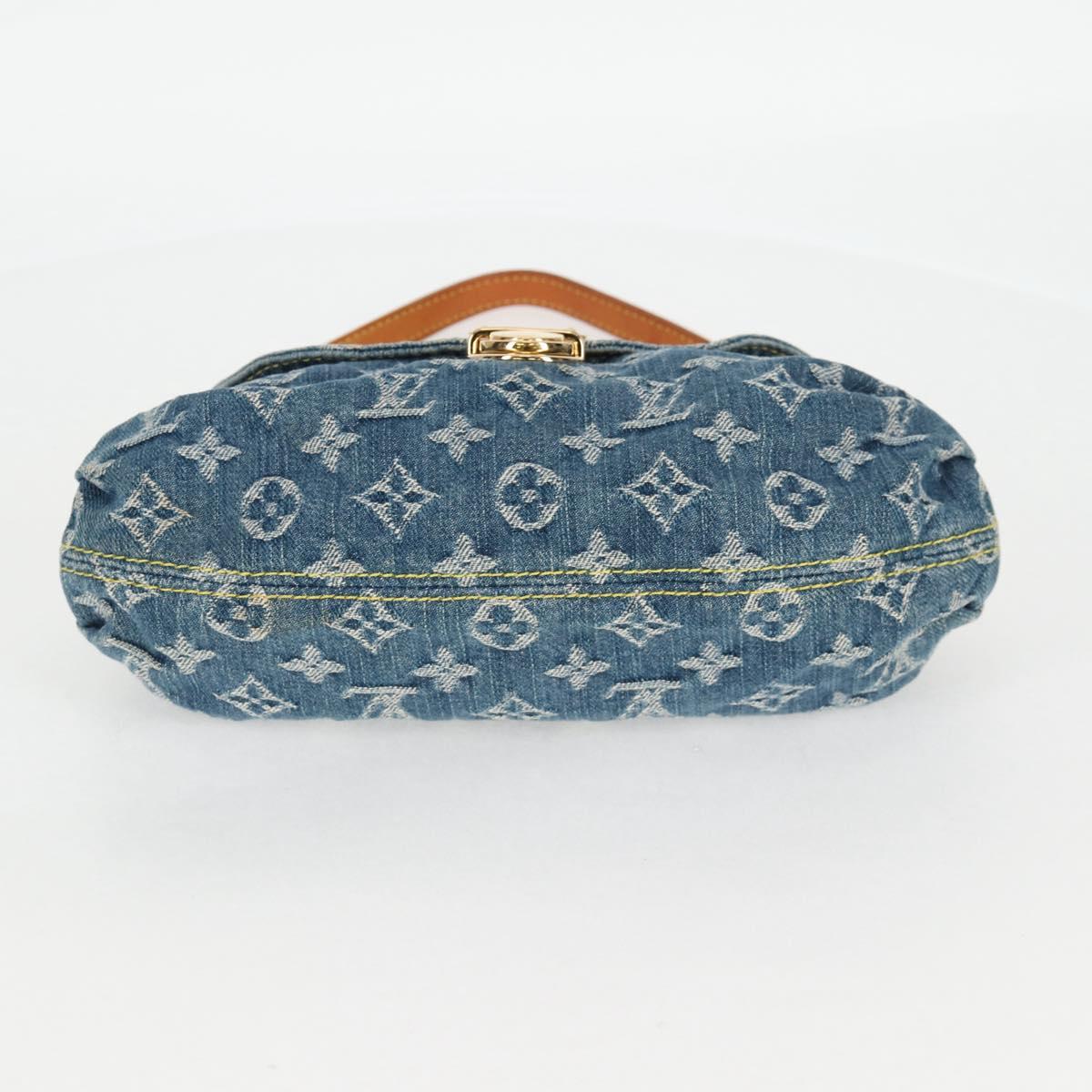 Monogram Denim Mini Preity Shoulder Bag Blue