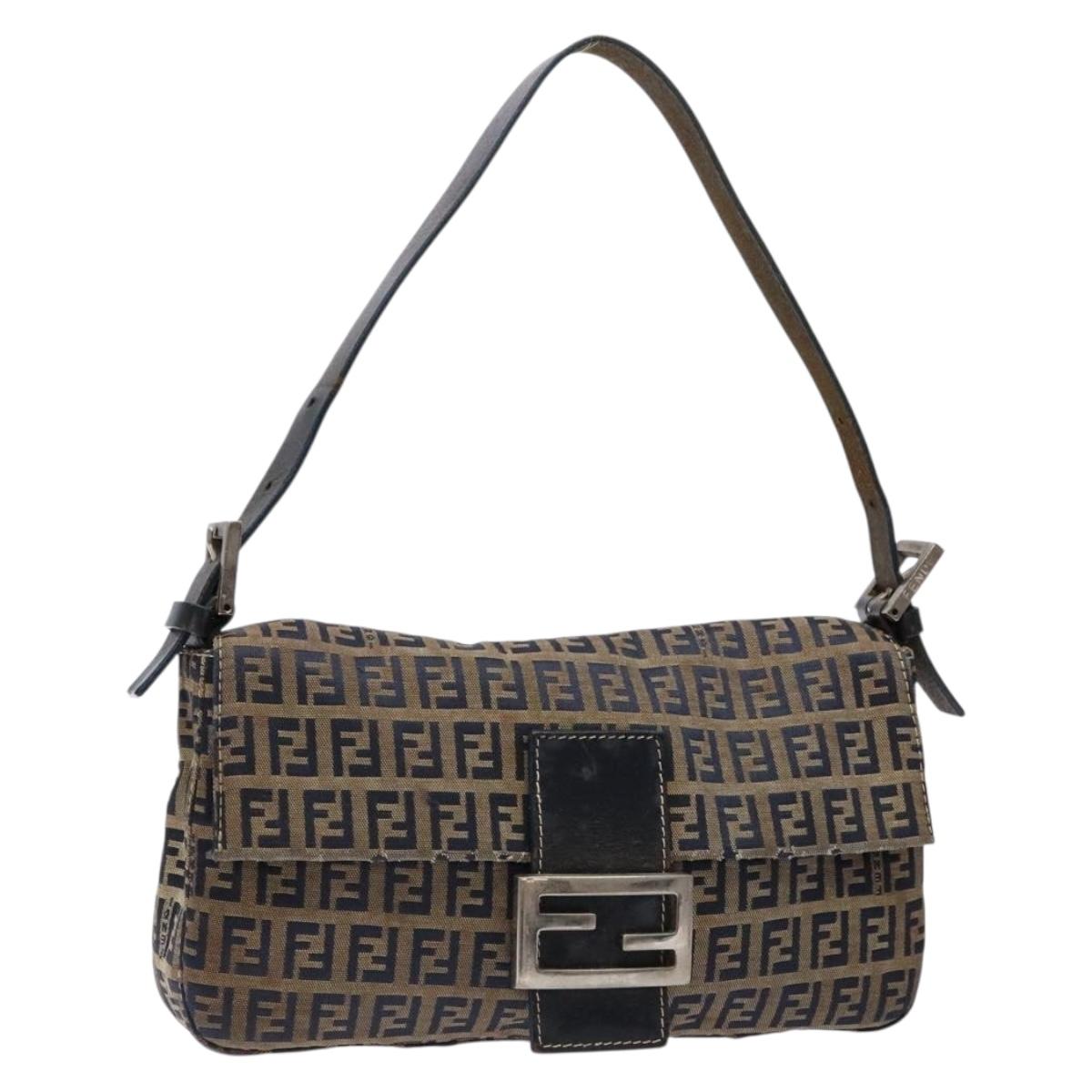 Zucchino Canvas Mamma Baguette Shoulder Bag Navy Silver