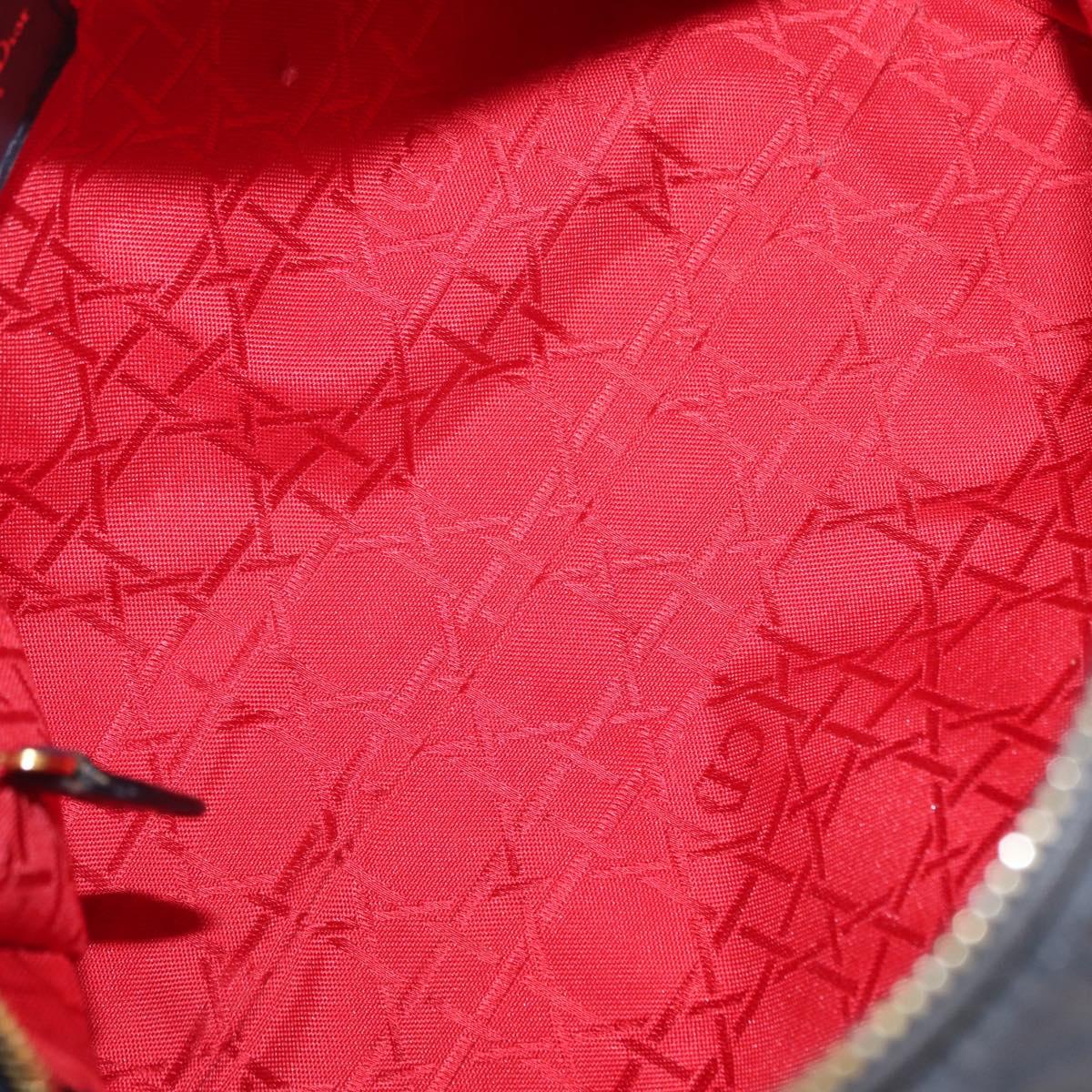 Lady Dior Hand Bag Lamb Skin Navy Gold