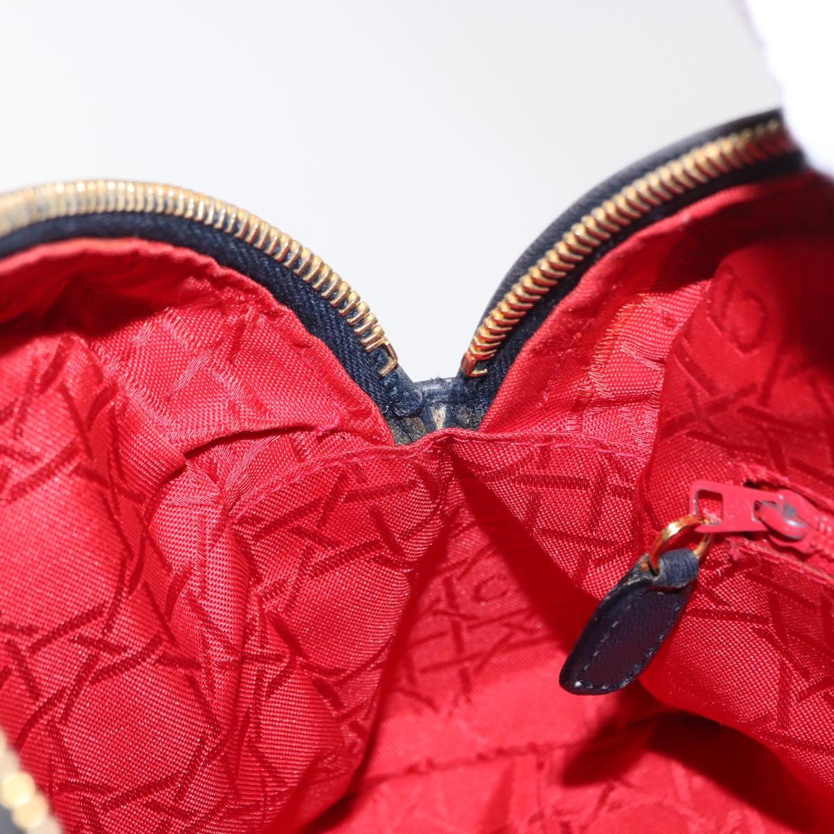 Lady Dior Hand Bag Lamb Skin Navy Gold