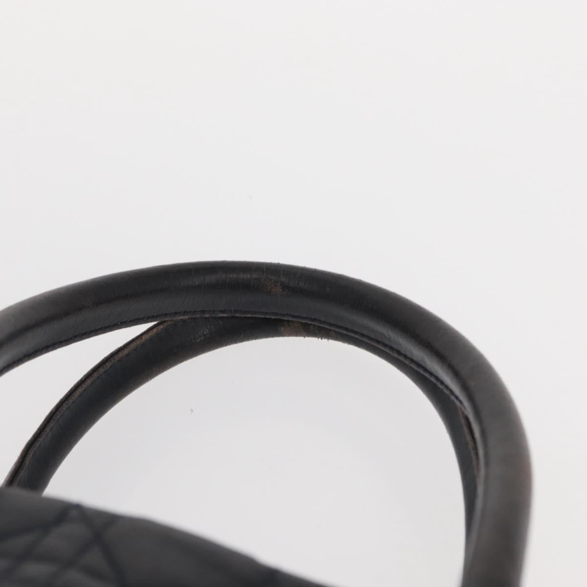 Lady Dior Hand Bag Lamb Skin Navy Gold