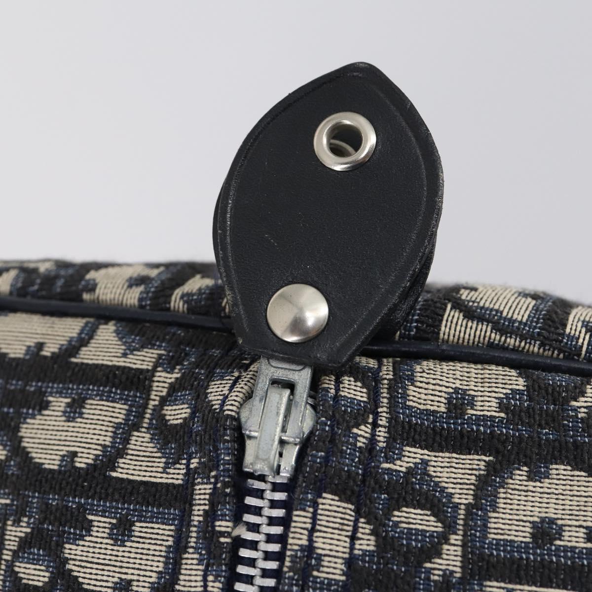 Trotter Canvas Boston Bag Navy Silver