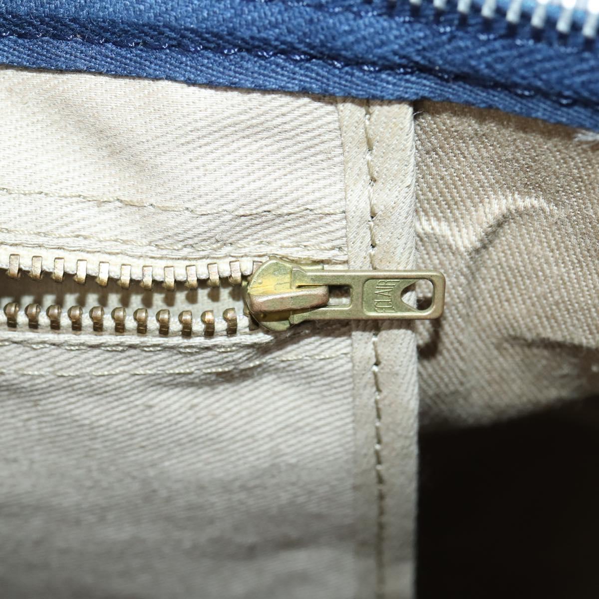 Trotter Canvas Boston Bag Navy Silver