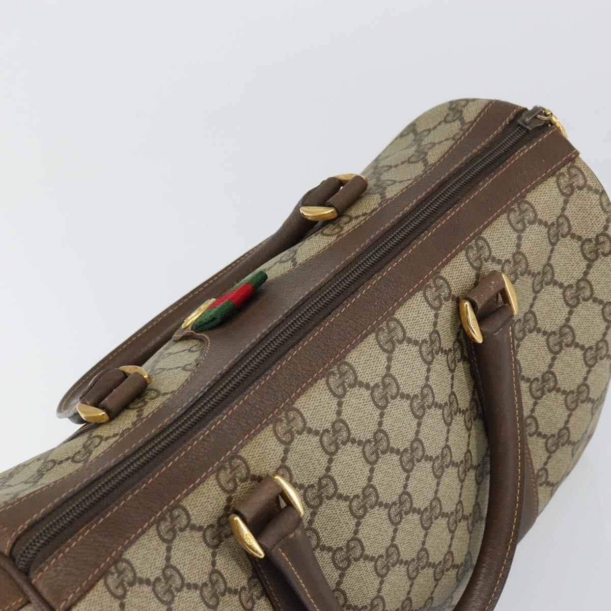 GG Supreme Web Sherry Line Boston Bag PVC Beige Gold