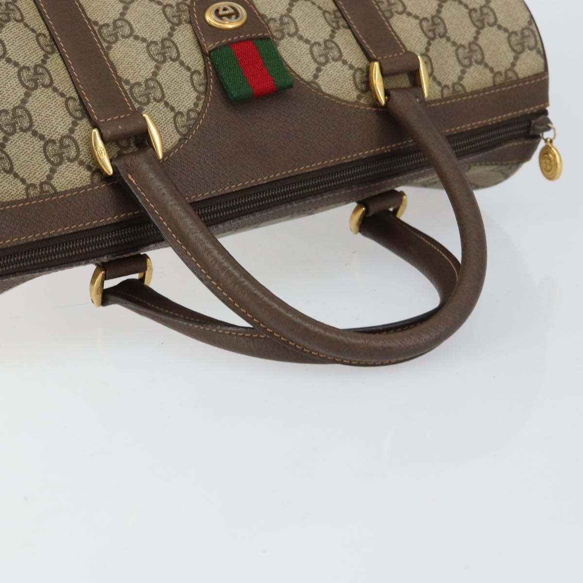 GG Supreme Web Sherry Line Boston Bag PVC Beige Gold