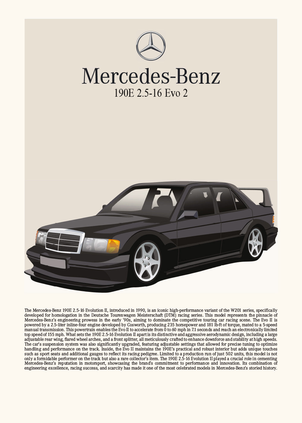 "Mercedes 190E" -juliste