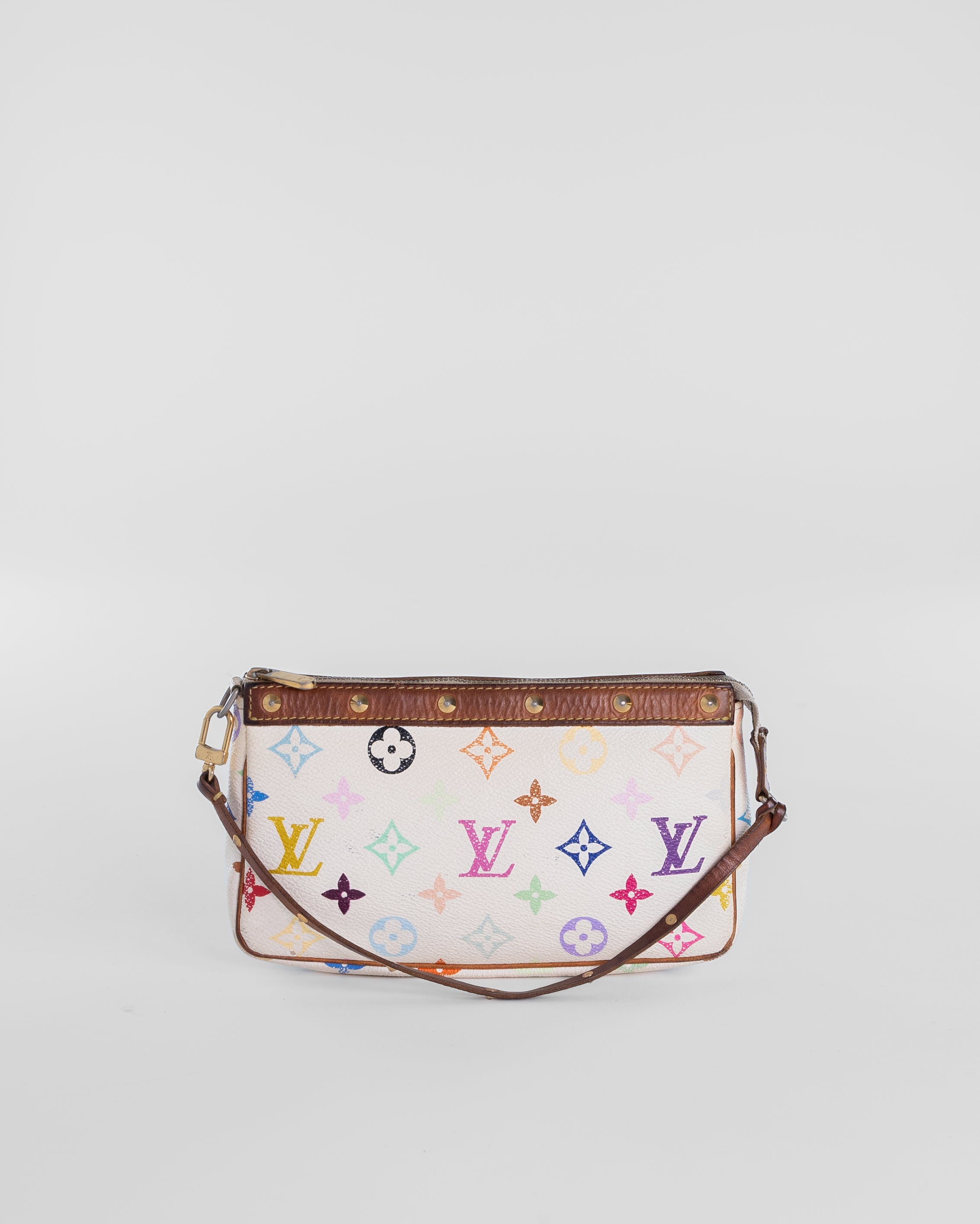 Monogram Multicolor Pochette Pouch White