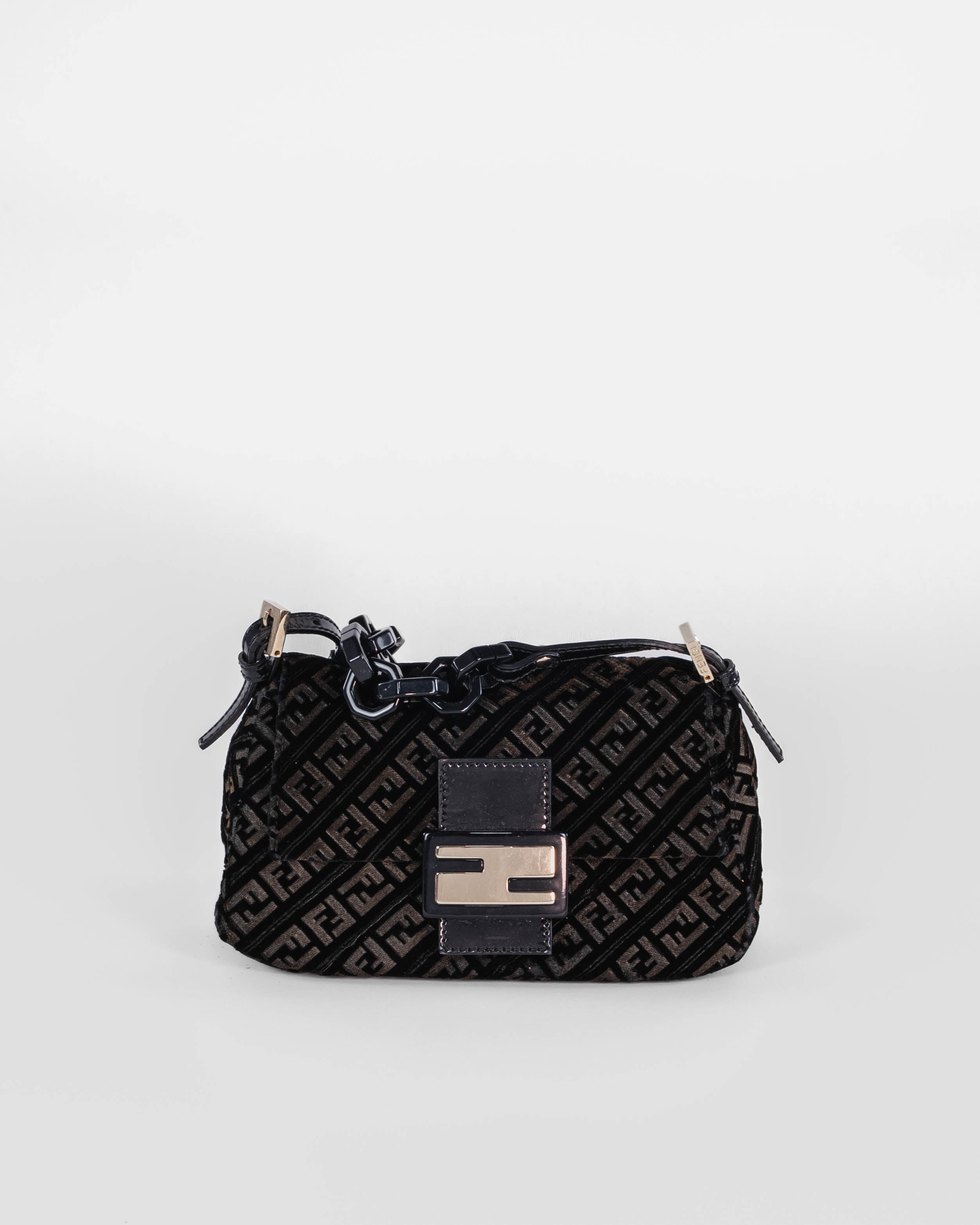 Zucchino Canvas Mini Mamma Baguette -olkalaukku, veluuria, musta