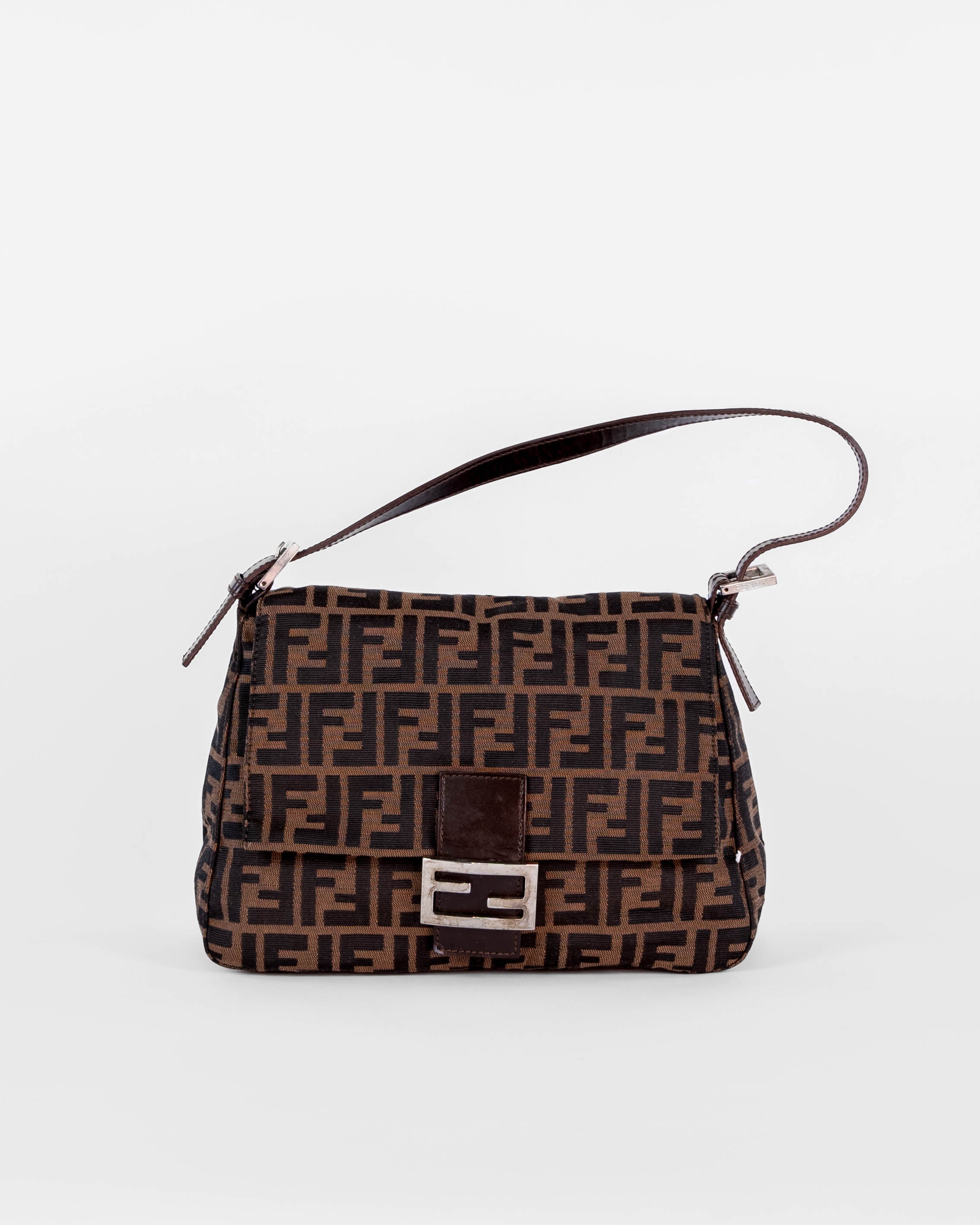 Zucca Canvas Mamma Baguette Shoulder Bag Brown Black