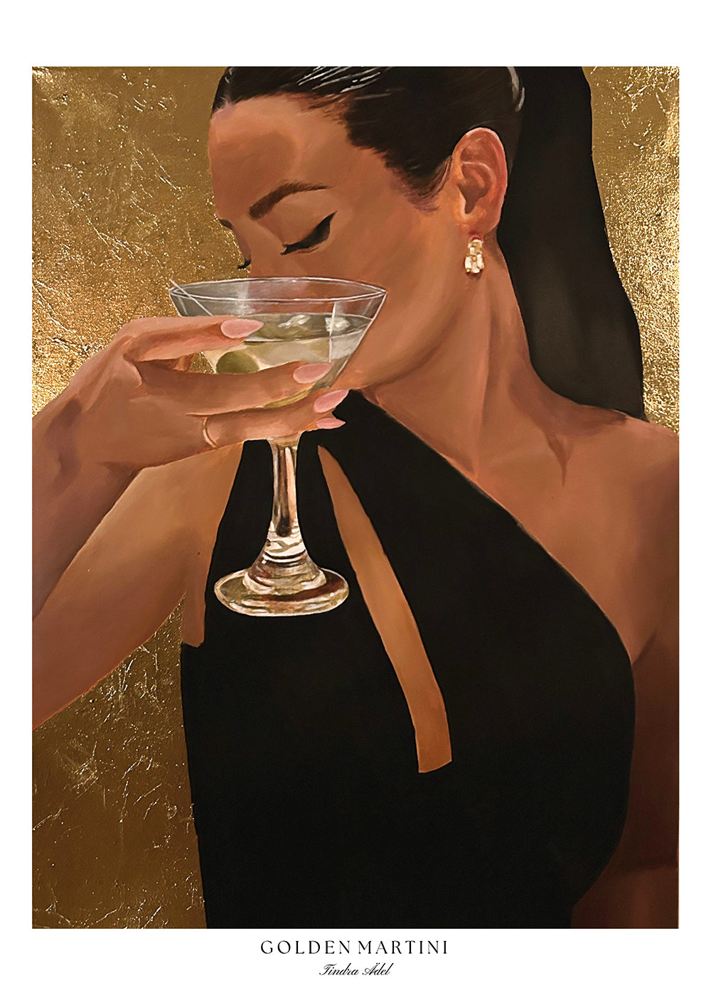 Juliste "Golden Martini Brunette"