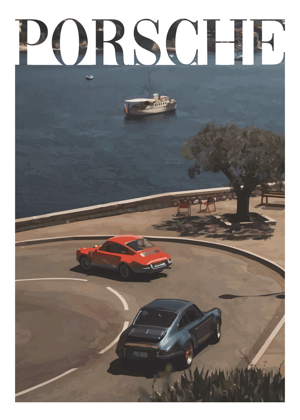 Juliste "Vanhan rahan Porsche nro 3"