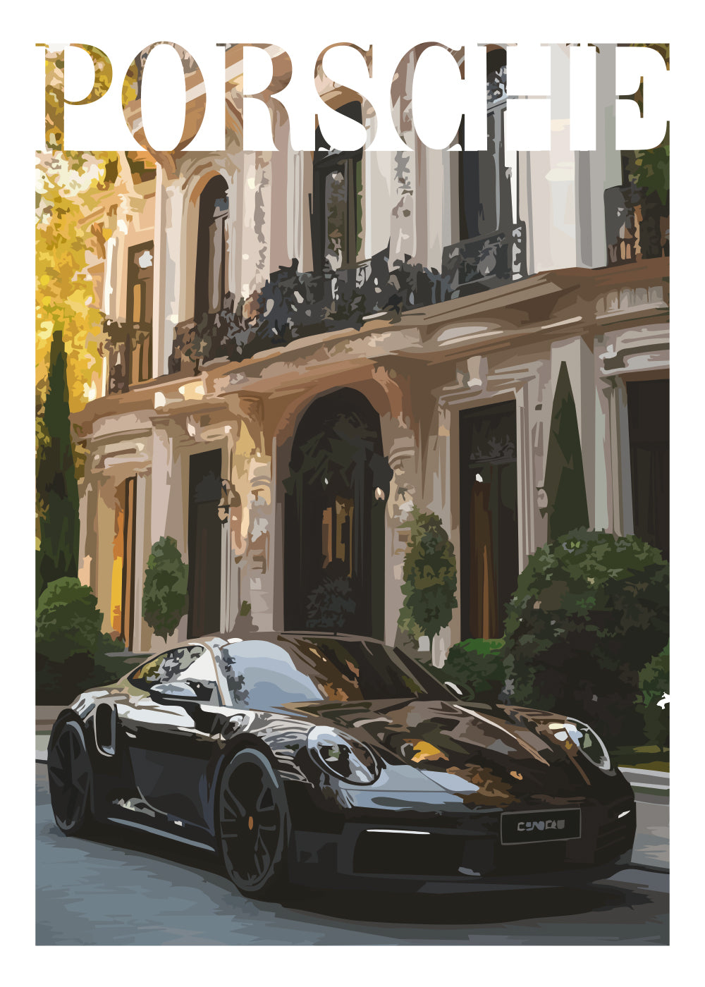 Juliste "Vanhan rahan Porsche nro 5"