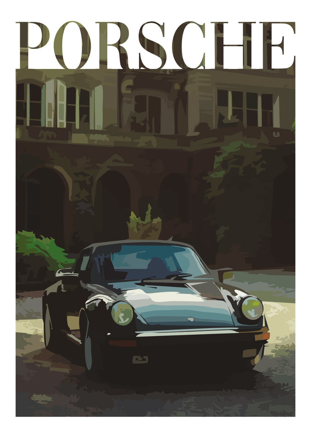 Juliste "Vanhan rahan Porsche nro 8"