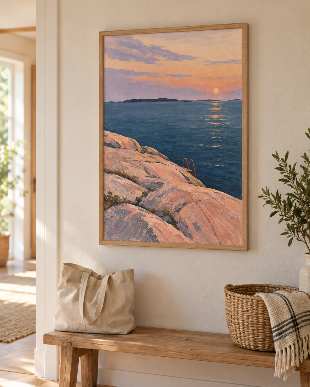 Sista doppet poster från Kanva i sommarstugehall med ek ram. Ram säljs separat.