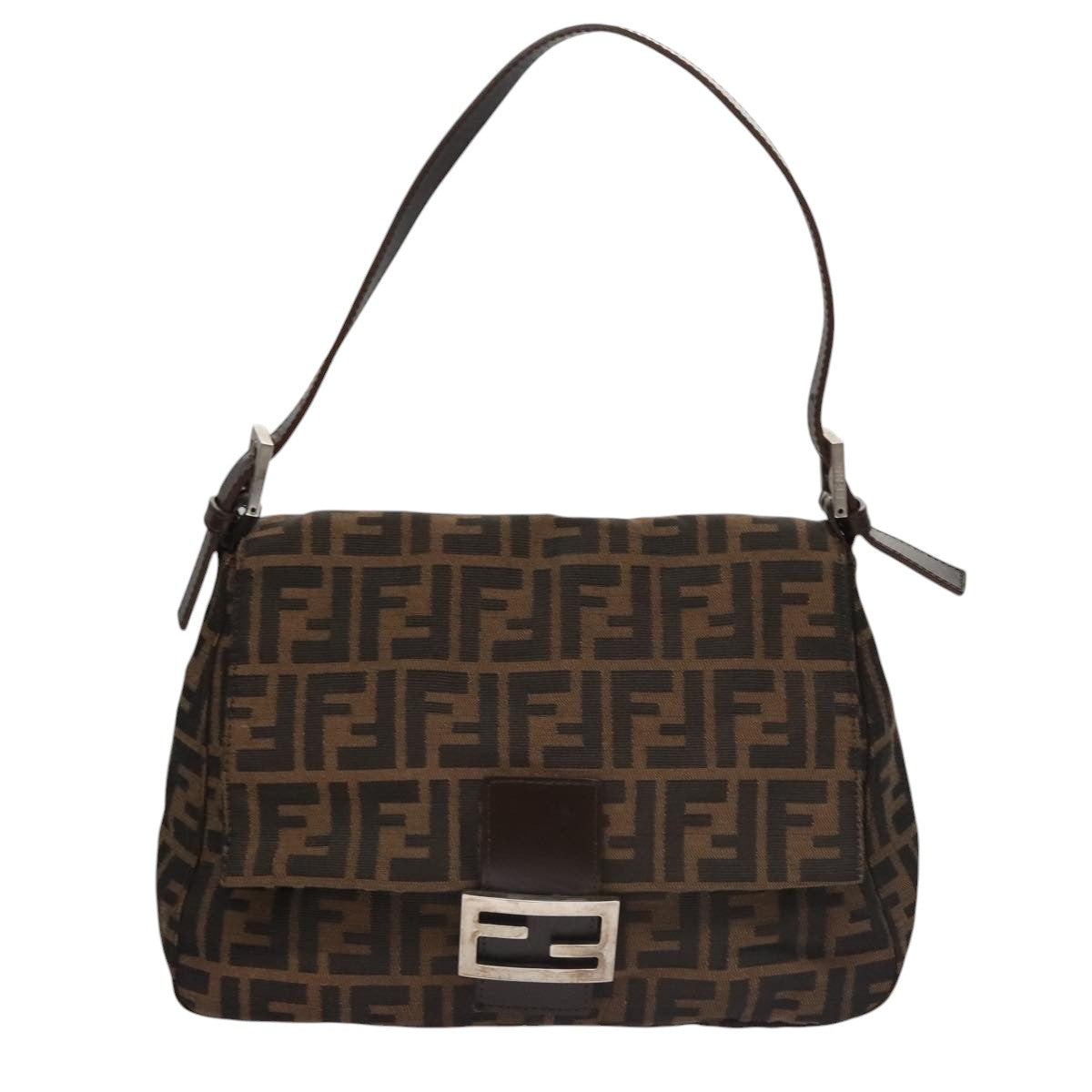 Zucca Canvas Mamma Baguette Shoulder Bag Brown Black