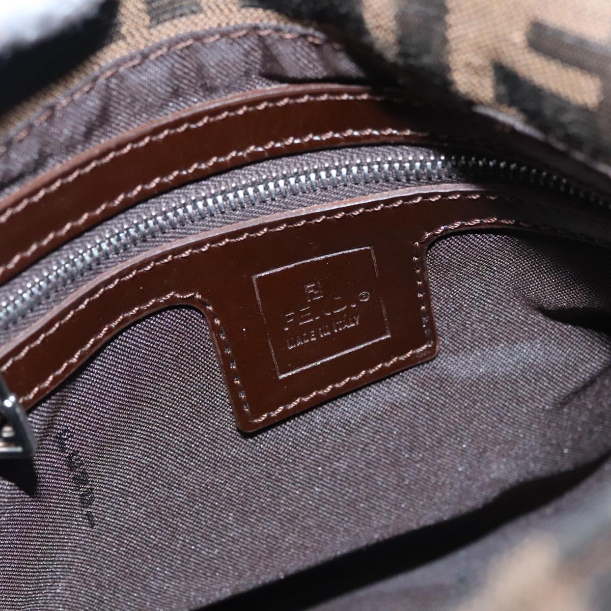 Zucca Canvas Mamma Baguette Shoulder Bag Brown Black