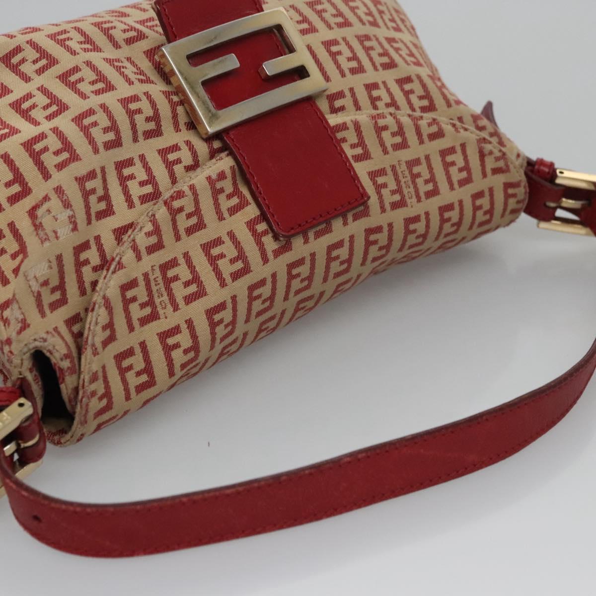 Zucchino Canvas Mamma Baguette Shoulder Bag Beige Red