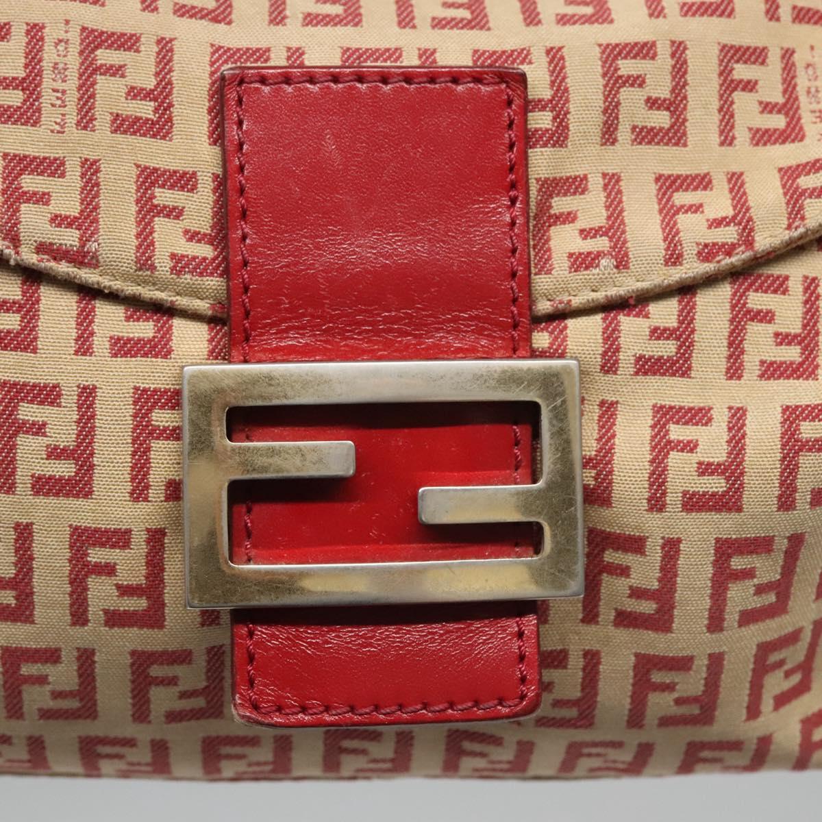 Zucchino Canvas Mamma Baguette Shoulder Bag Beige Red