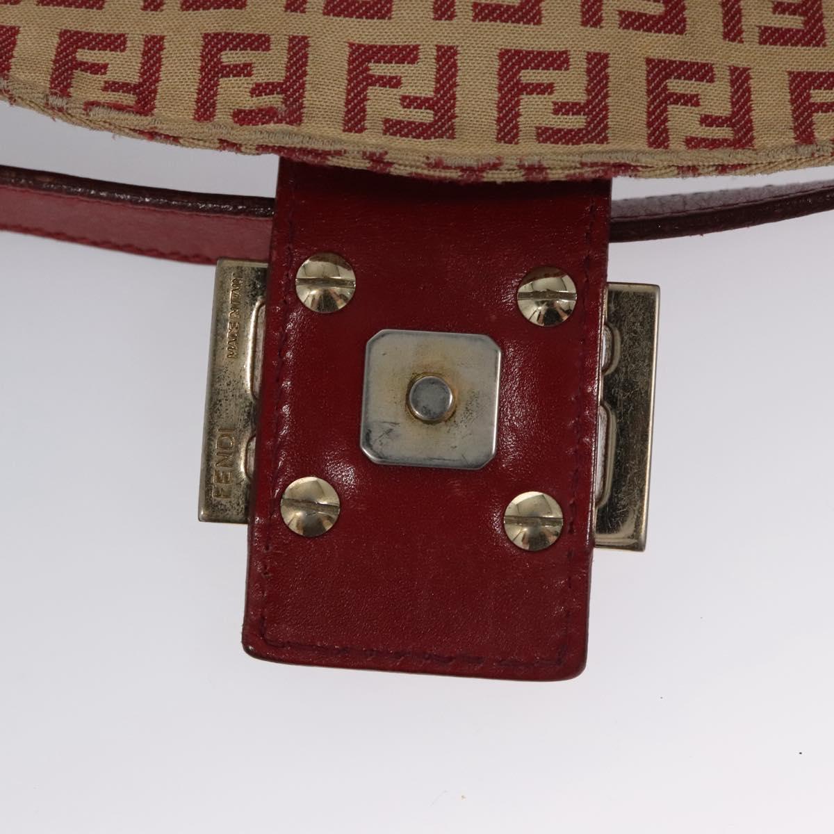 Zucchino Canvas Mamma Baguette Shoulder Bag Beige Red