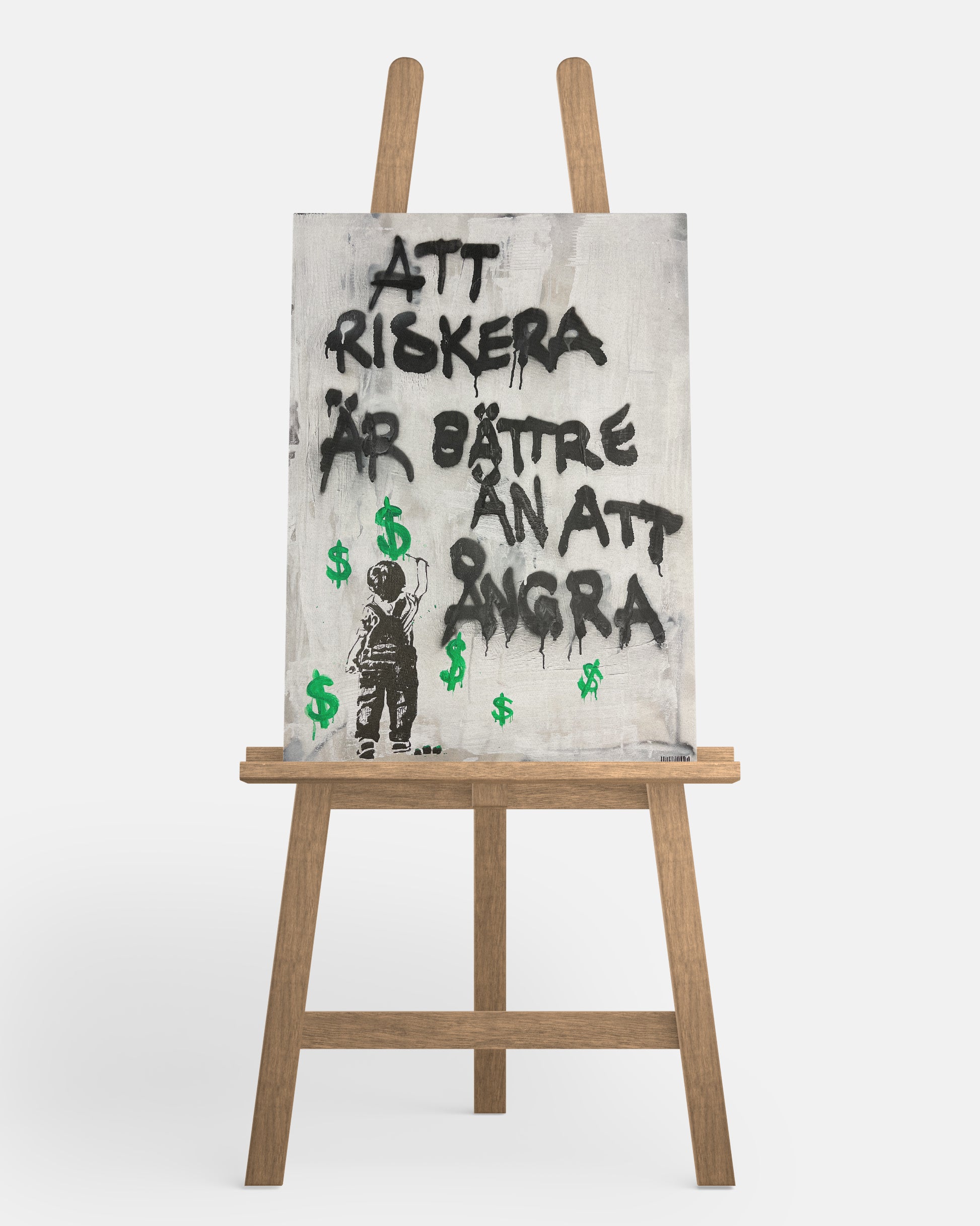 "Att riskera är bättre än att ångra" Canvastavla