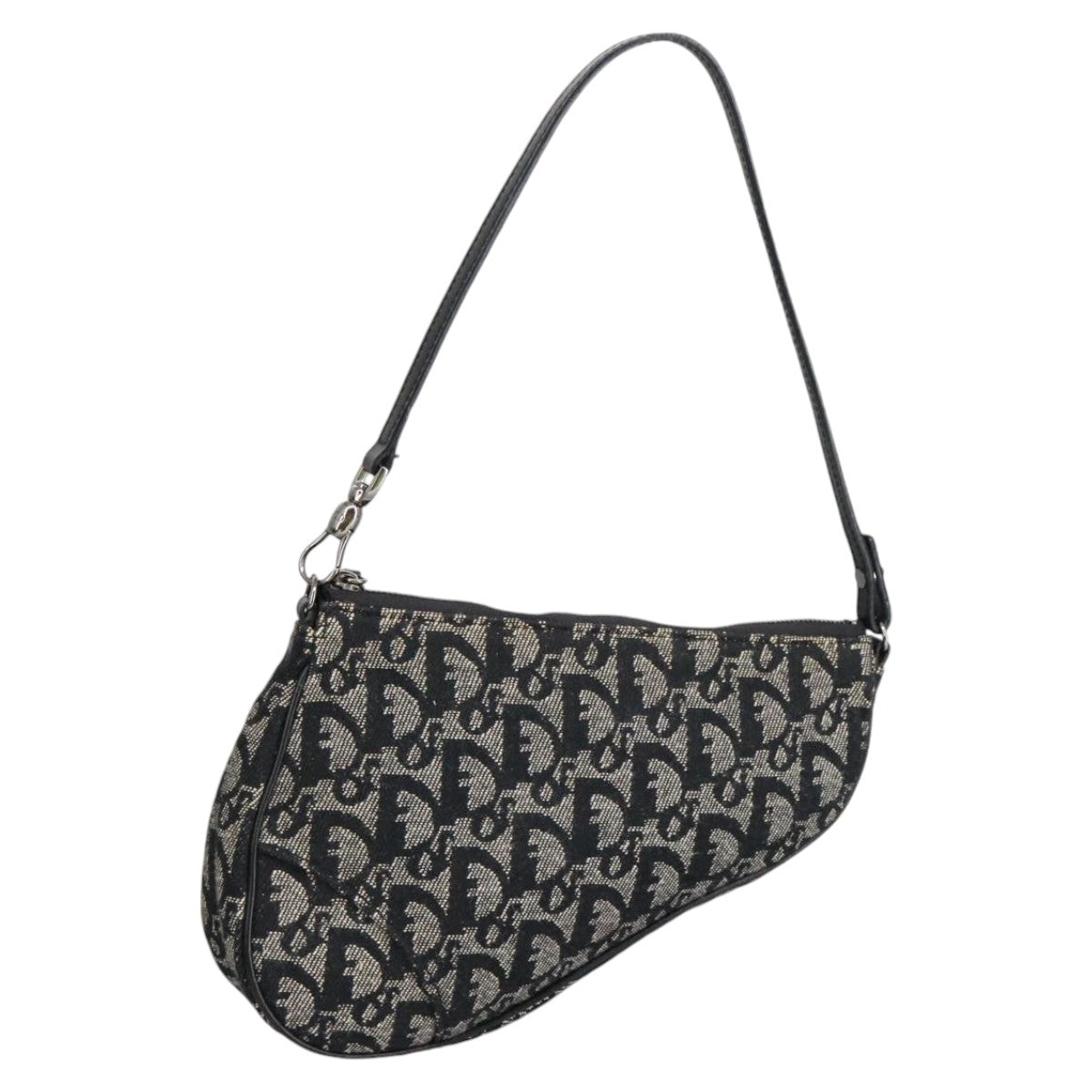 Trotter Canvas Saddle Pouch Black Silver