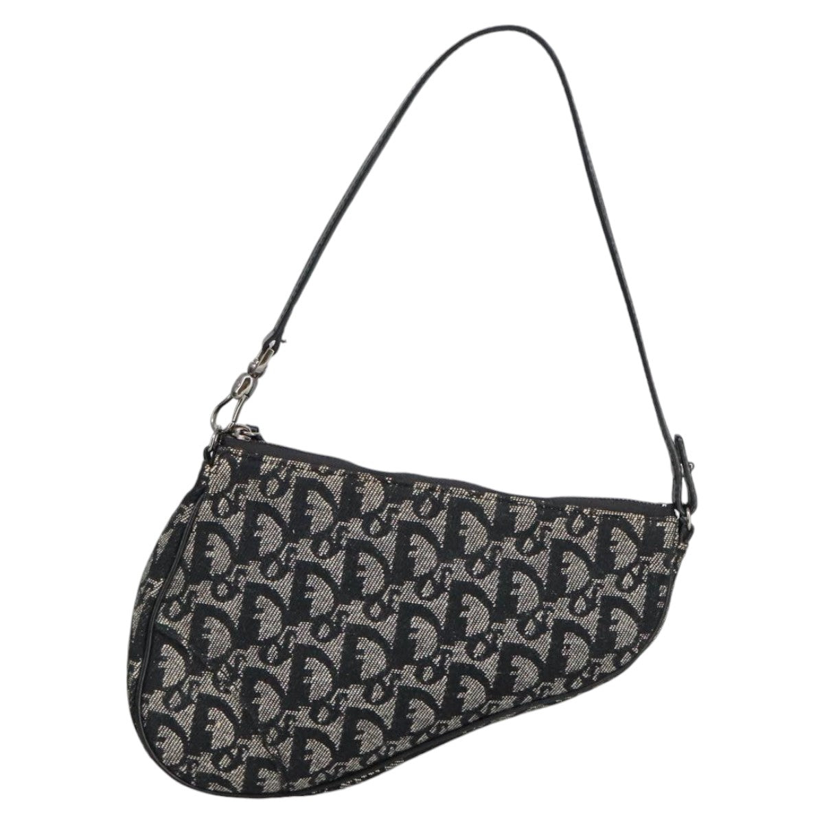 Trotter Canvas Saddle Pouch Black Silver