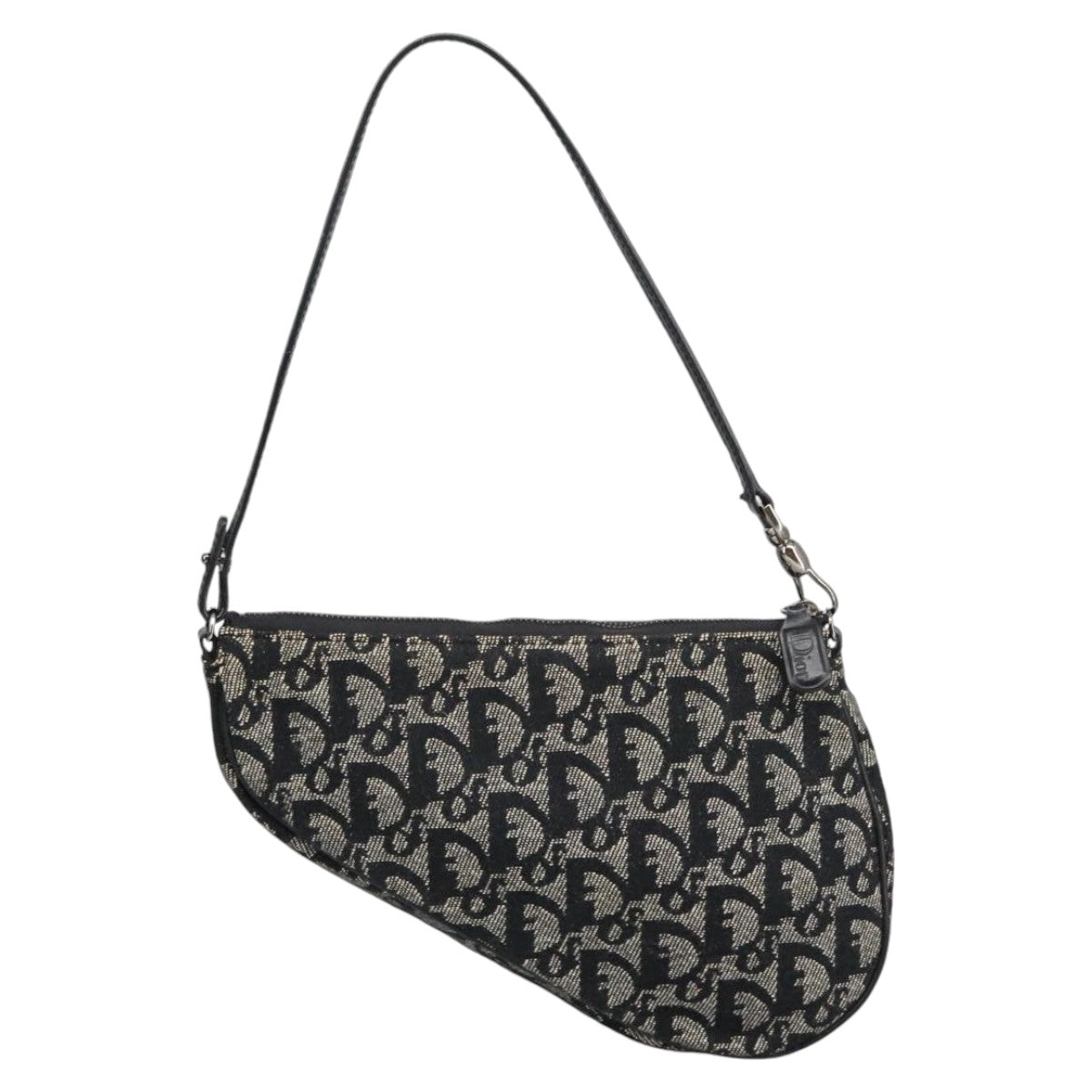Trotter Canvas Saddle Pouch Black Silver