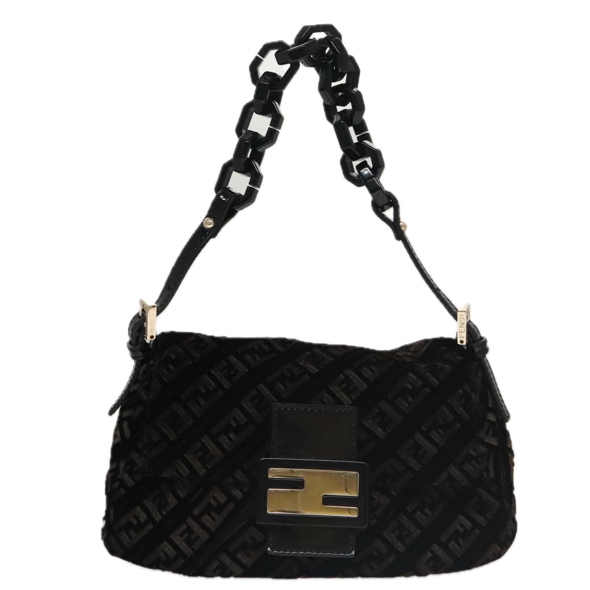 Zucchino Canvas Mini Mamma Baguette Shoulder Bag Velor Black