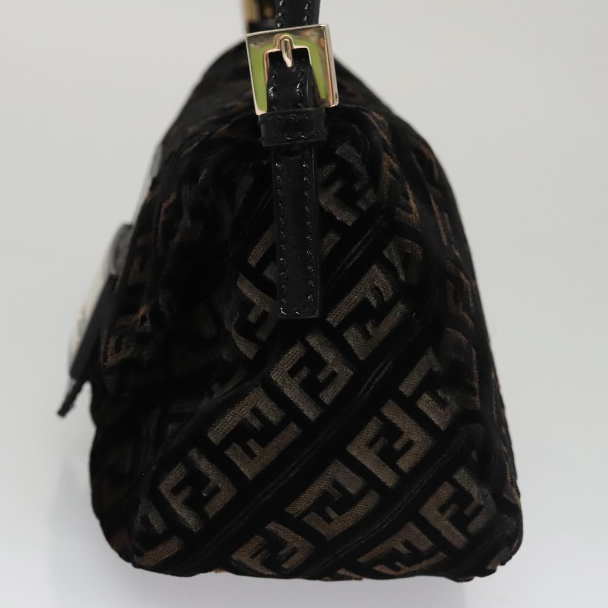 Zucchino Canvas Mini Mamma Baguette Shoulder Bag Velor Black