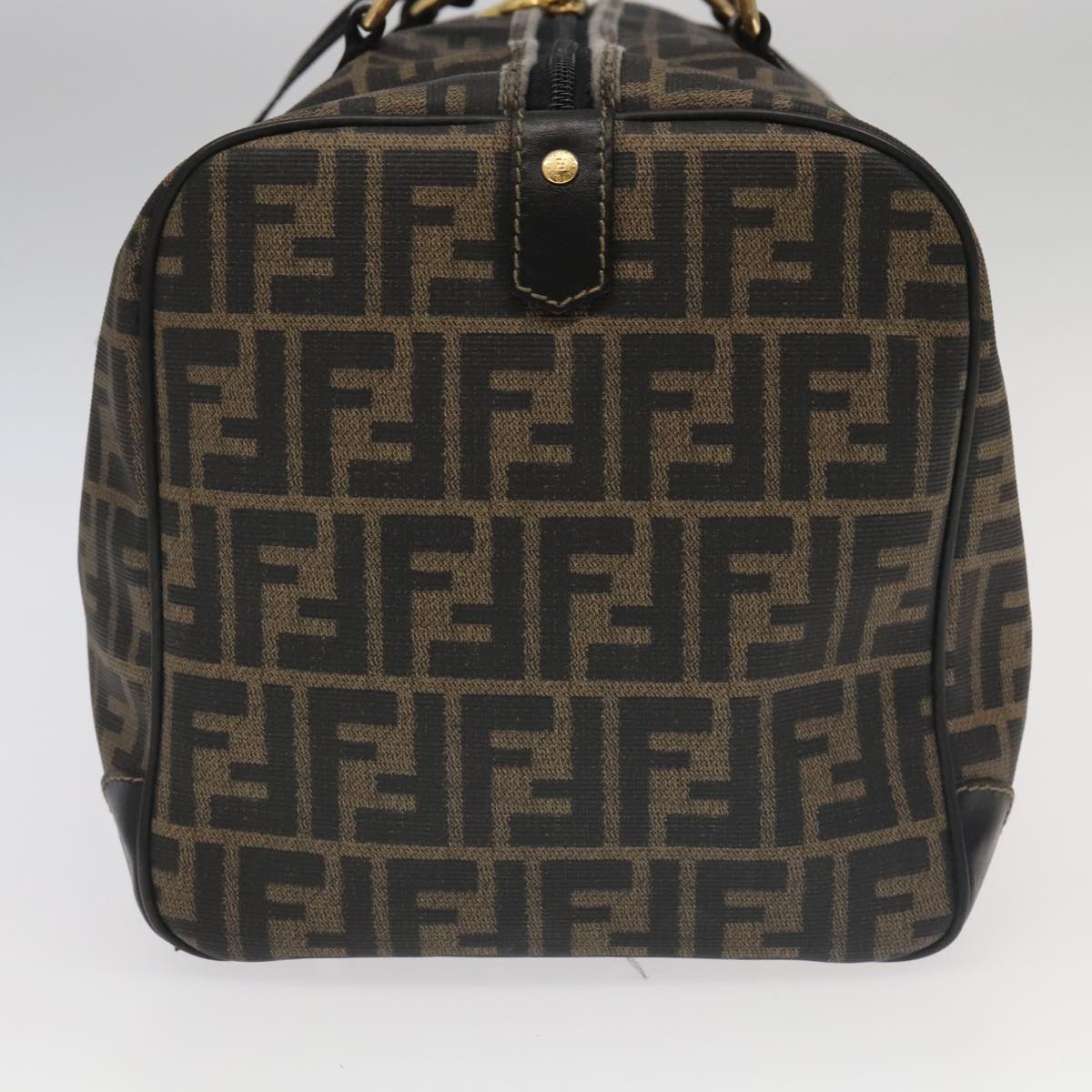 Zucca Canvas Boston Bag Brown Black Gold