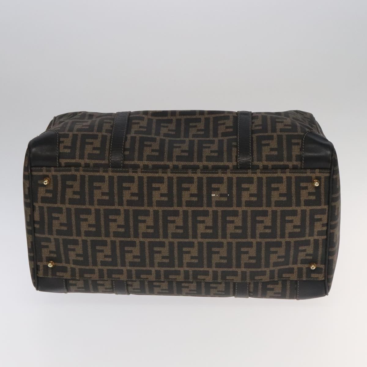 Zucca Canvas Boston Bag Brown Black Gold