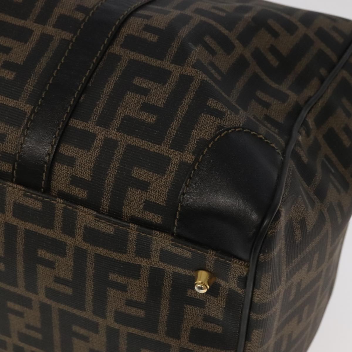 Zucca Canvas Boston Bag Brown Black Gold