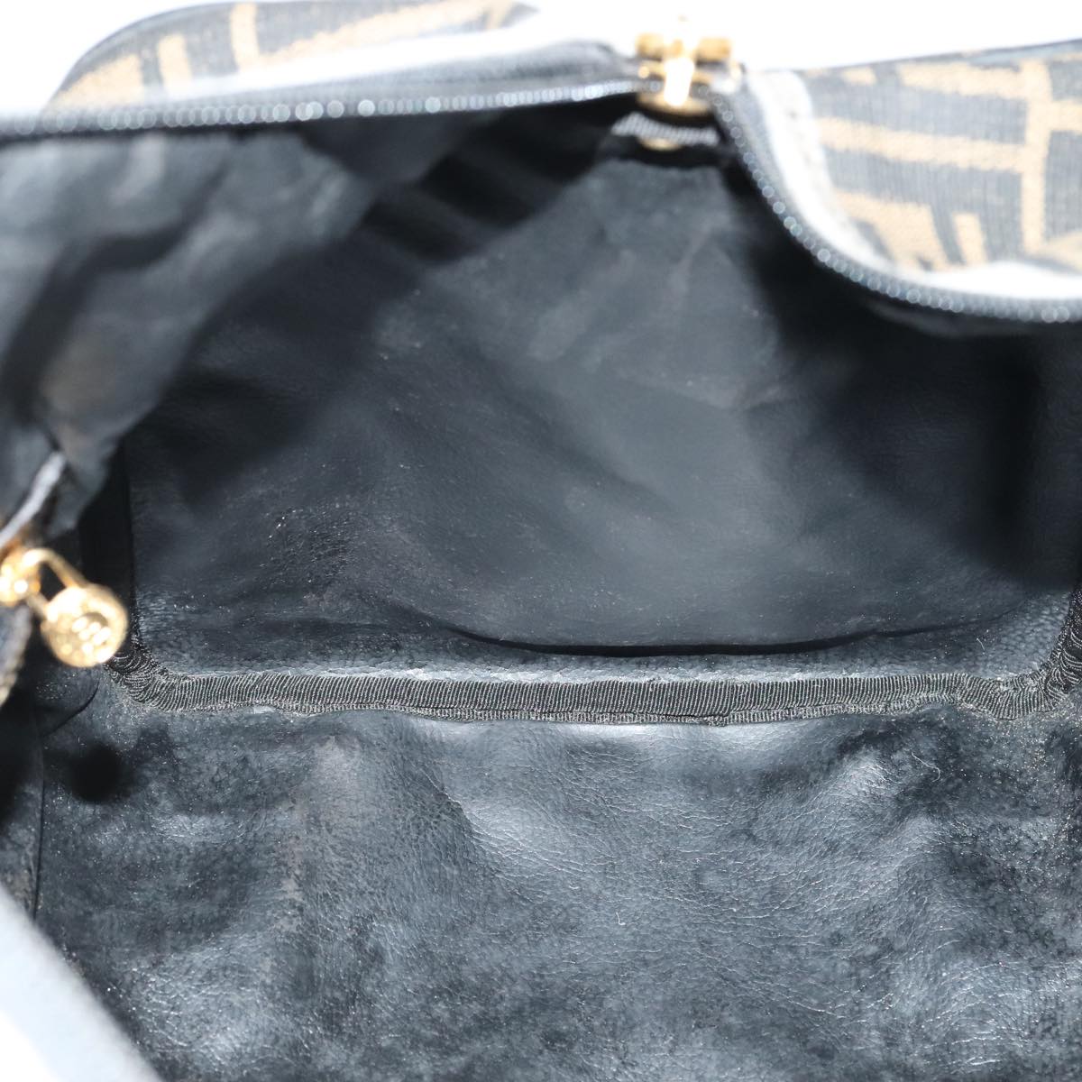 Zucca Canvas Boston Bag Brown Black Gold