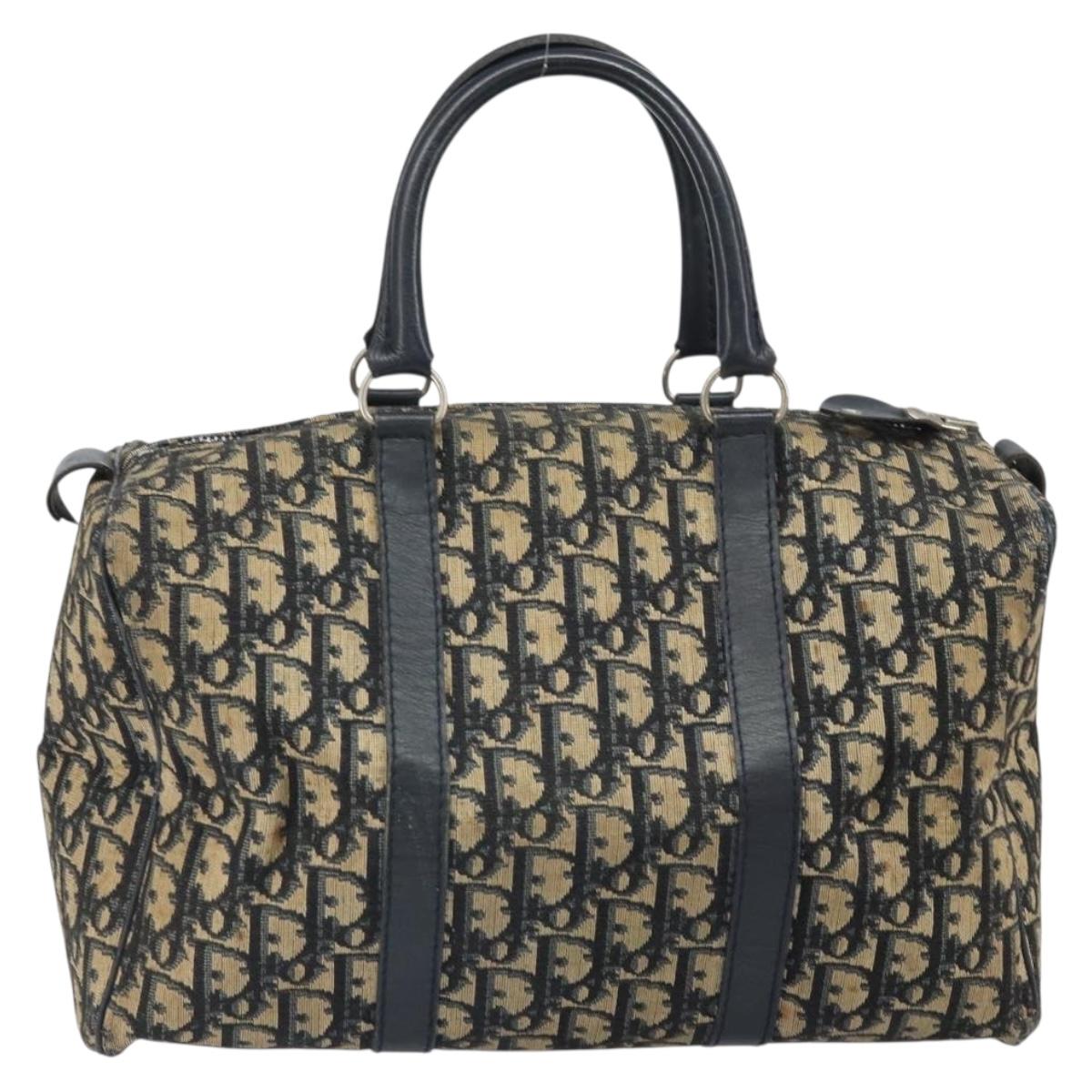 Trotter Canvas Hand Bag Navy Silver