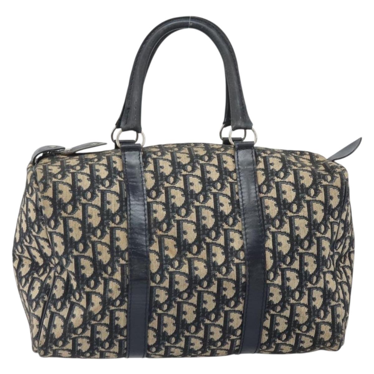 Trotter Canvas Hand Bag Navy Silver