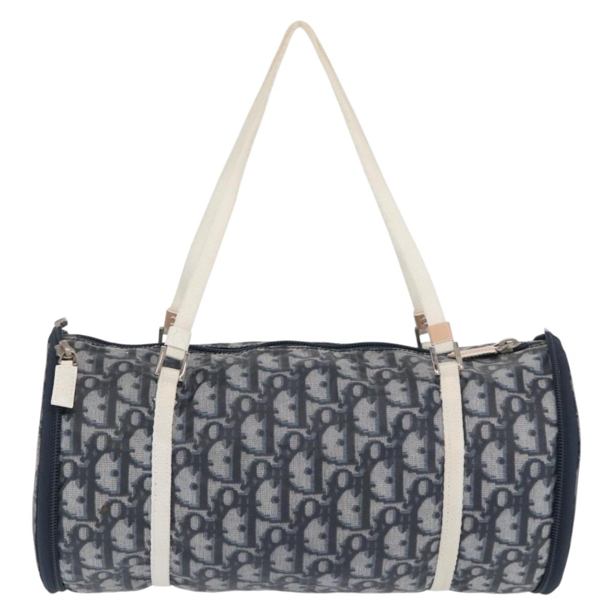 Trotter Canvas Hand Bag Navy Silver