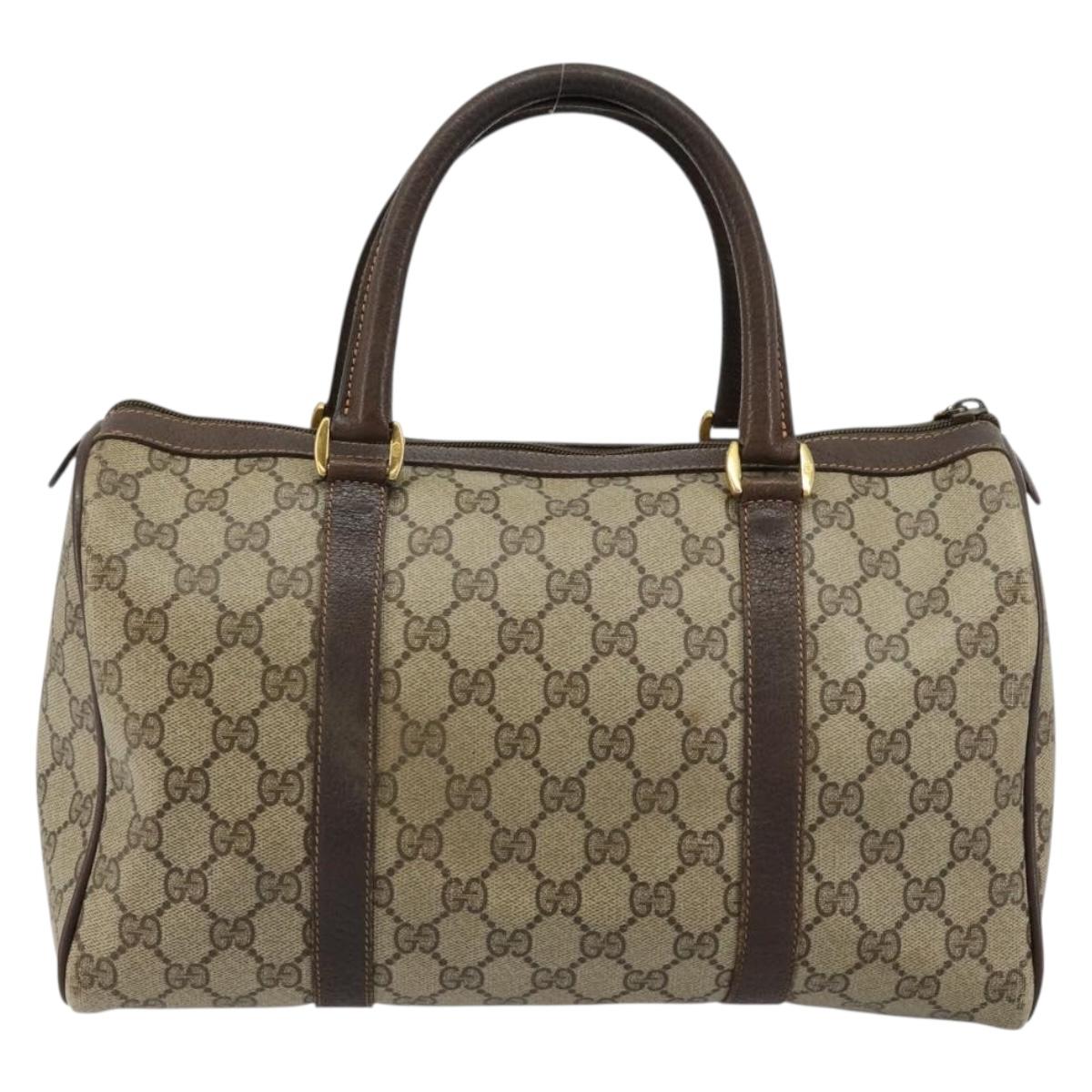 GG Supreme Web Sherry Line Hand Bag PVC Beige Gold