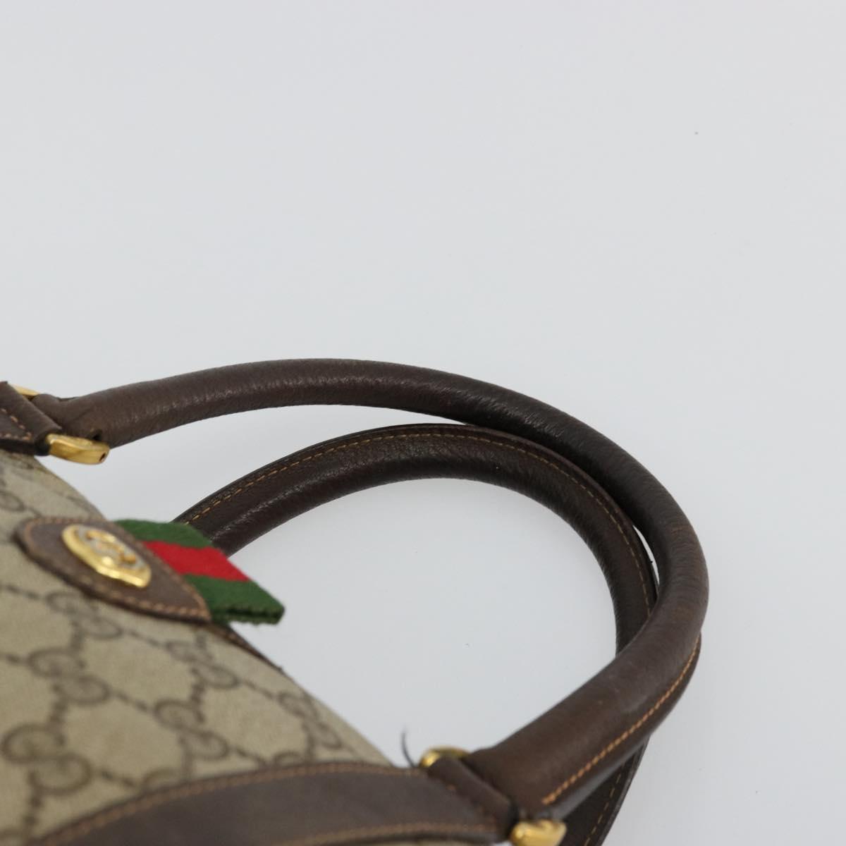 GG Supreme Web Sherry Line Hand Bag PVC Beige Gold
