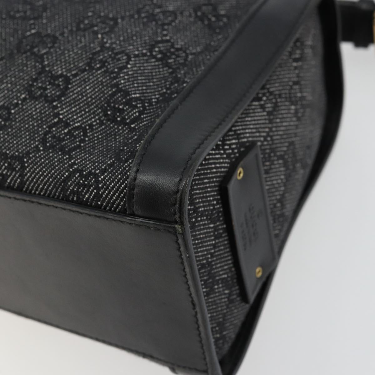 GG Canvas Shoulder Bag Black Gold