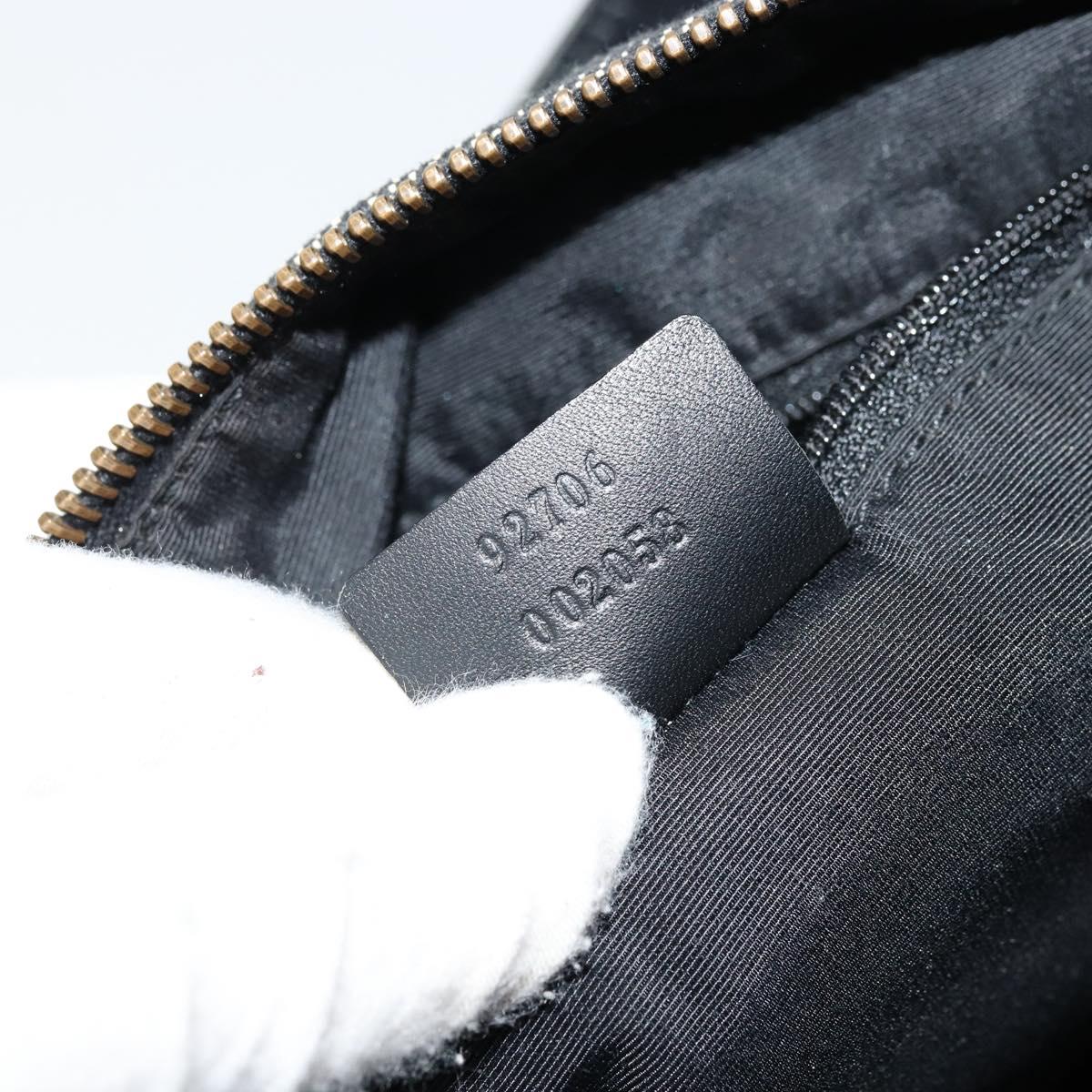 GG Canvas Shoulder Bag Black Gold