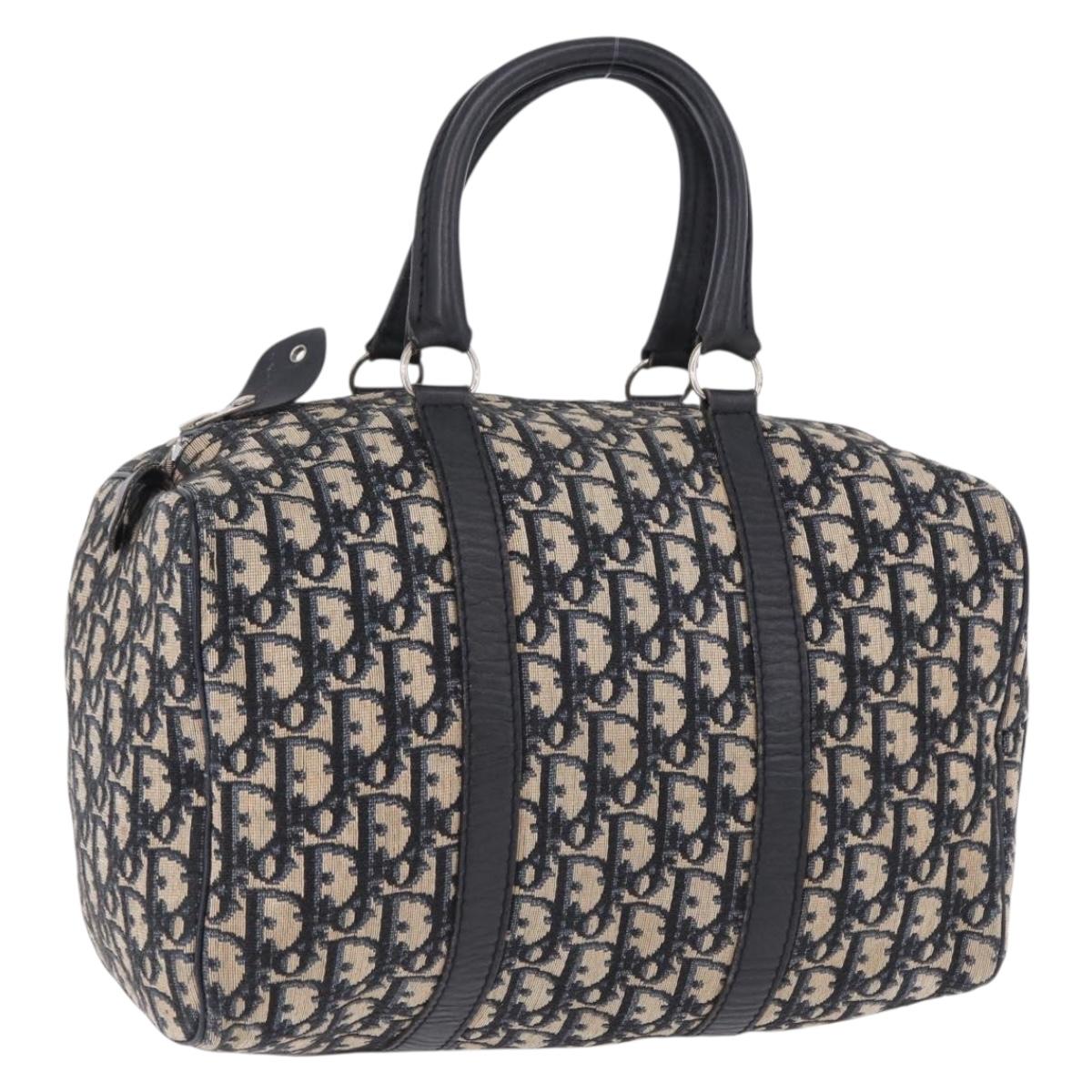 Trotter Canvas Boston Bag Navy Silver