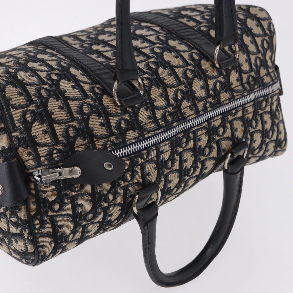 Trotter Canvas Boston Bag Navy Silver