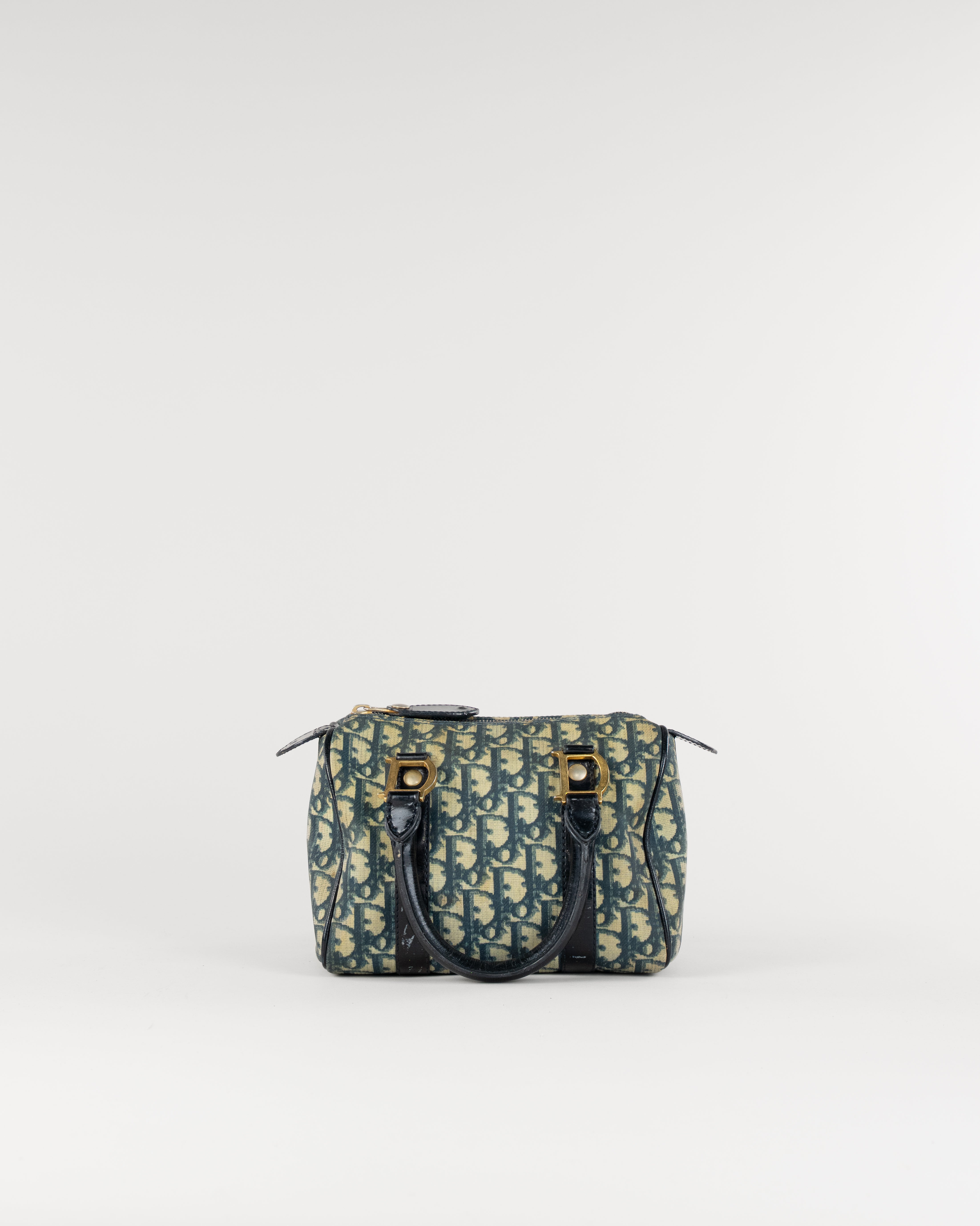 Trotter Canvas Hand Bag PVC Navy Gold