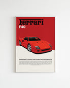 Handla Kanva "Ferrari F40" Poster online | Smidigt och enkelt på nätet - Merchsweden |