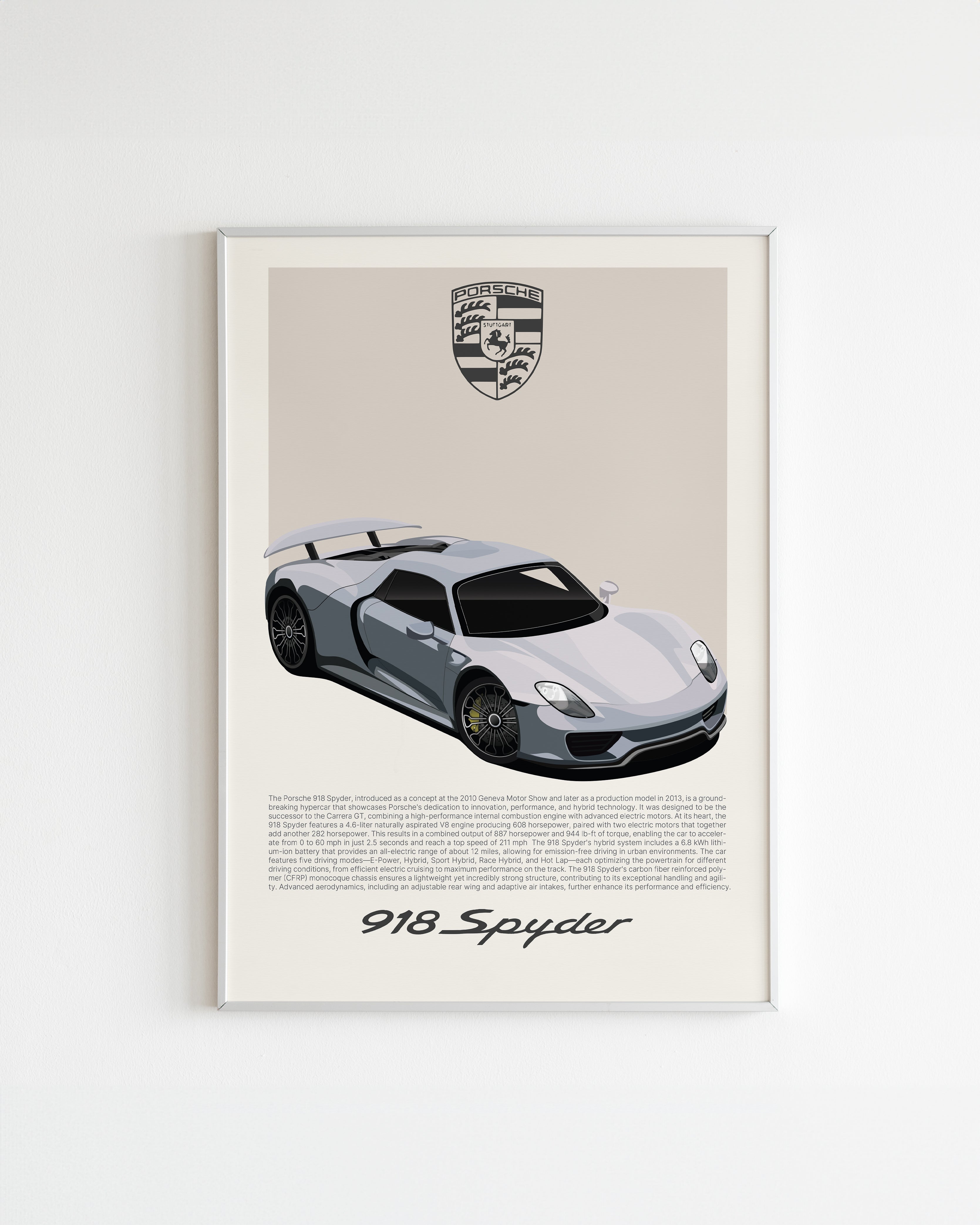 Handla Kanva "Porsche 918 Spyder" Poster online | Smidigt och enkelt på nätet - Merchsweden |