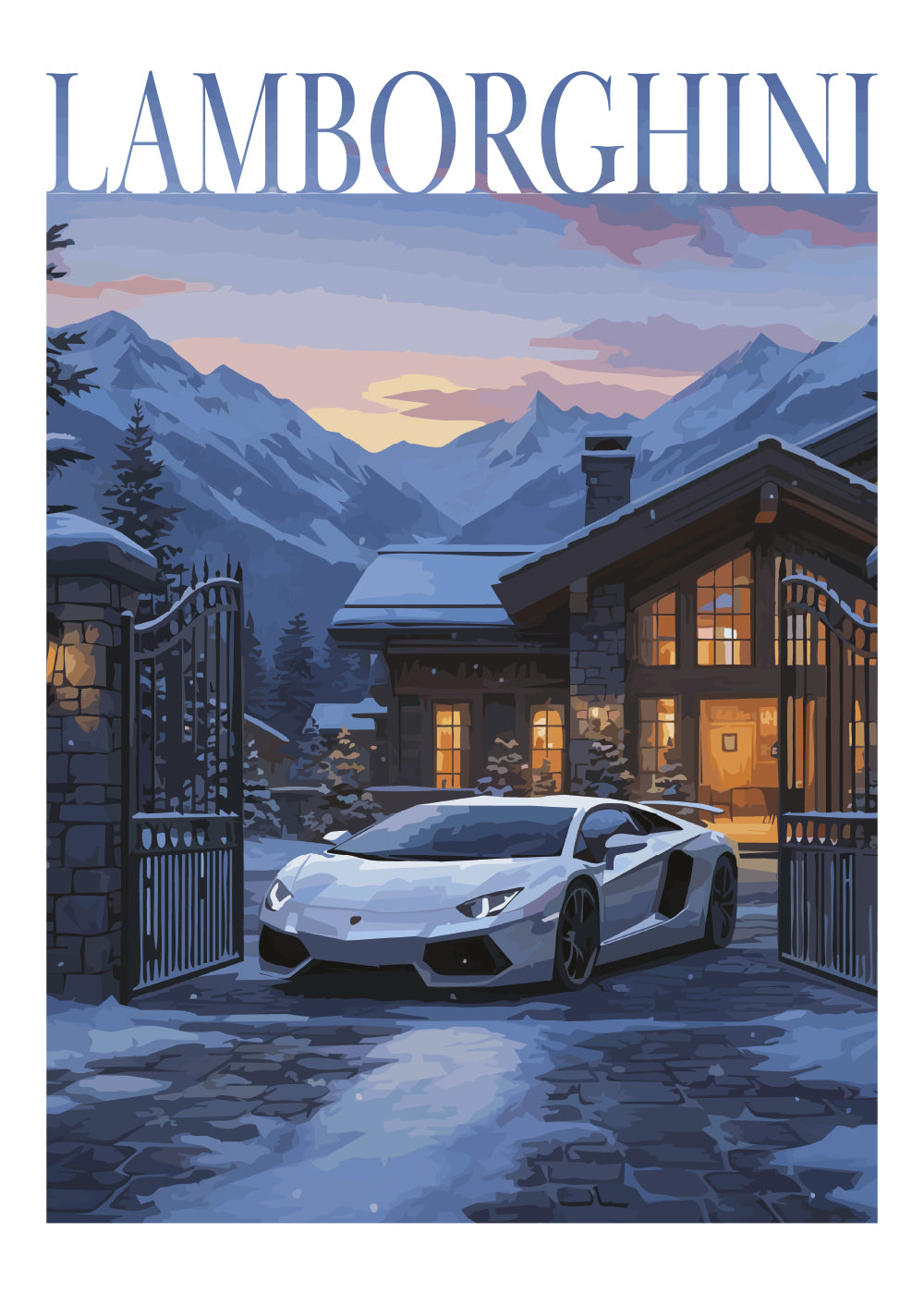 "Winter Lamborghini No.1" Poster