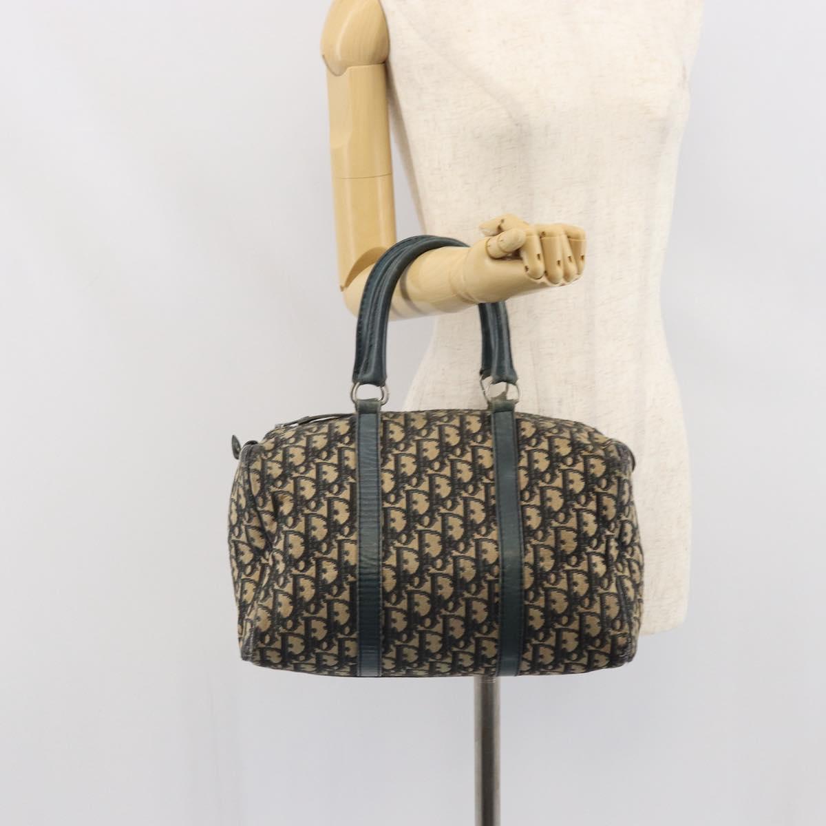 Trotter Canvas Boston Bag Navy Silver