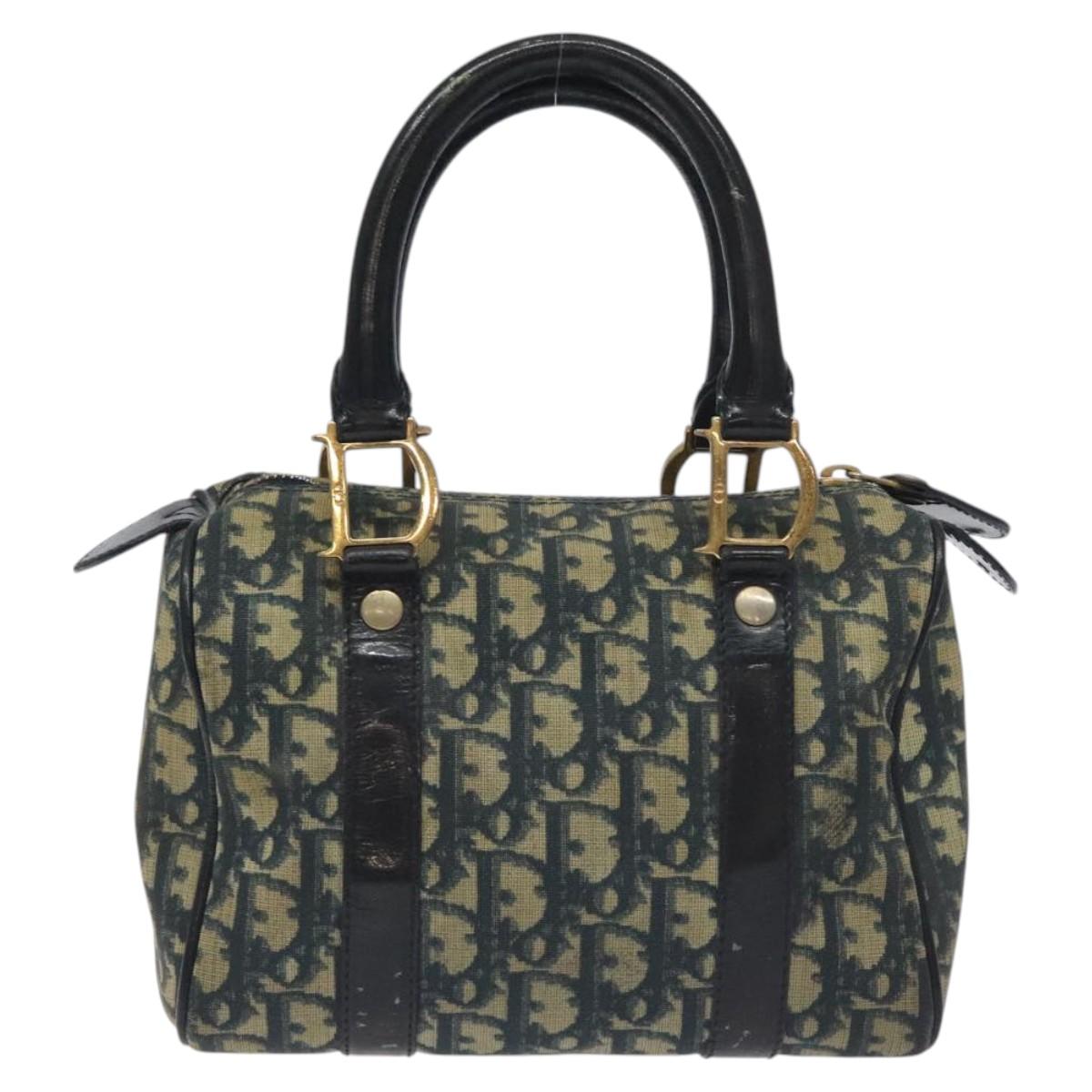 Trotter Canvas Hand Bag PVC Navy Gold